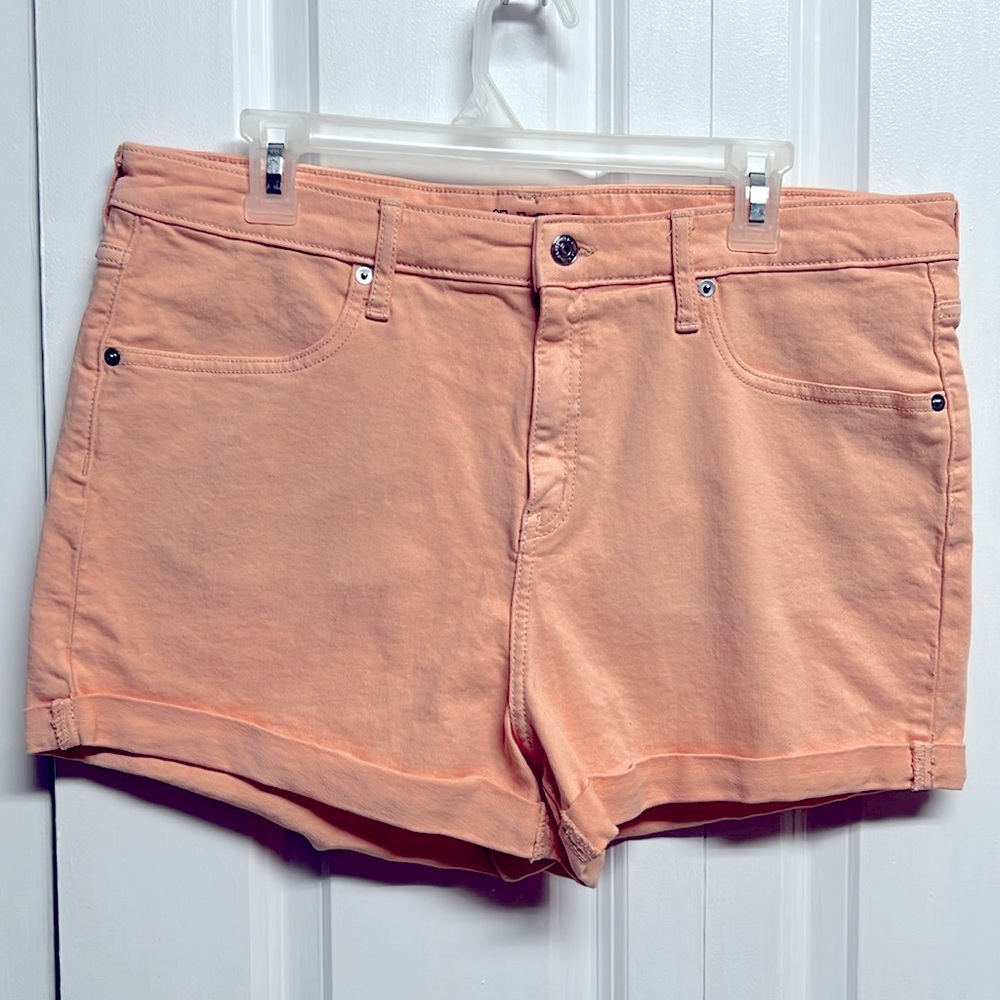 Wild Fable Peach Pink Denim High Rise 5 Pocket Shorts Size 14